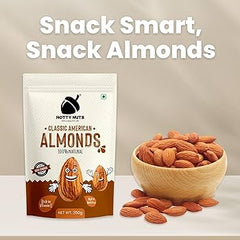 NOTTY NUTS Whole California Almonds | California Badam | Californian Almonds | Healthy and Tasty Dry Fruit | Natural Nut/Snacks Jar | Raw Almonds |