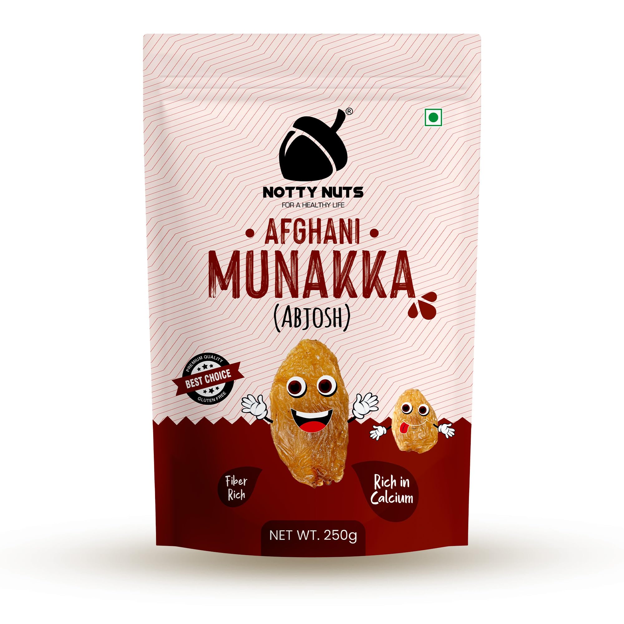 NOTTY NUTS Natural Whole Munakka 250gm | Raisins with Seeds | Dried Graps | Dry Fruits | Healthy Snacks | Abjosh (pack of 1) :