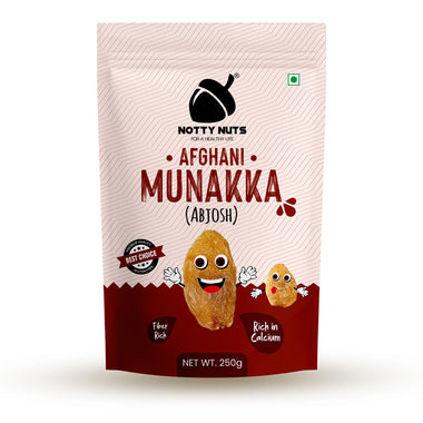 NOTTY NUTS Natural Whole Munakka 250gm | Raisins with Seeds | Dried Graps | Dry Fruits | Healthy Snacks | Abjosh (pack of 1) :