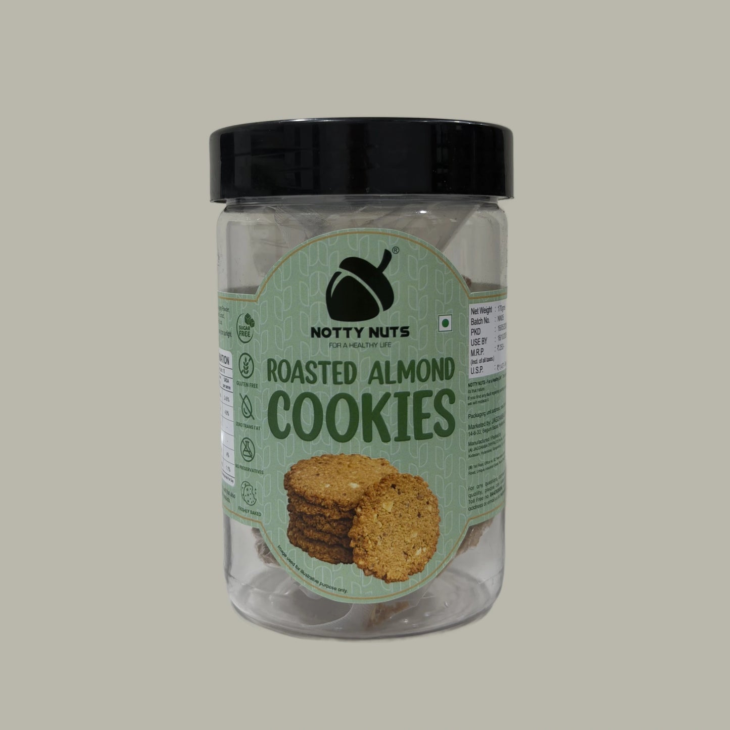 Roasted Almond Cookies (Sugar Free, No Maida)