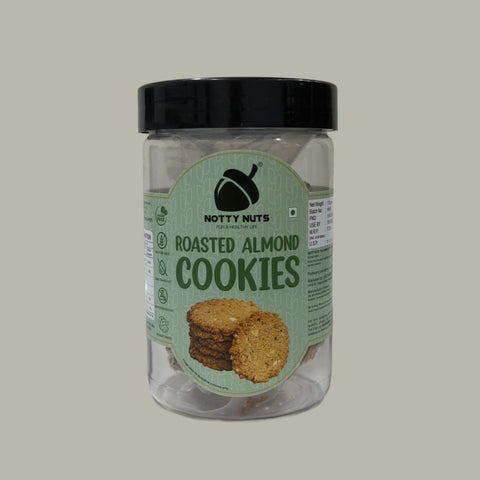 NOTTY NUTS ROASTED ALMOND COOKIES ( SUGAR FREE ) (NO MAIDA ) HAND MADE COOKIES PACK OF 1 170GRAMS