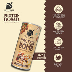 NOTTY NUTS Nutritious Snack Protein Bombs | Healthy Protein Bars Enriched With Natural Fibers, No Added Sugar | High Protein & Instant Energy - Bar Replacement; Pack Of 1,(200 gm)