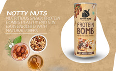 NOTTY NUTS Nutritious Snack Protein Bombs | Healthy Protein Bars Enriched With Natural Fibers, No Added Sugar | High Protein & Instant Energy - Bar Replacement; Pack Of 1,(200 gm)