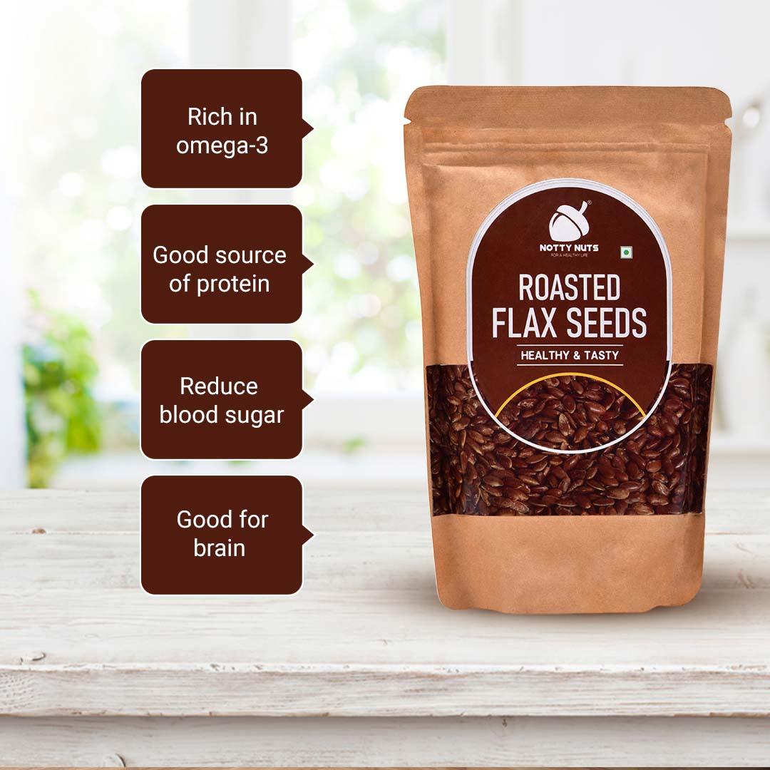 Roasted Salted Flax Seeds - nottynutsindia